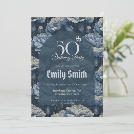 Personalized Carnation Sparkle Beach Party Einladung (Stehend Vorderseite)