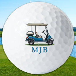 Personalized Cart Custom Golfer 3 Initial Monogram Golfball