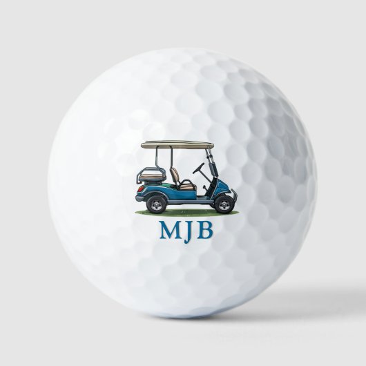 Personalized Cart Custom Golfer 3 Initial Monogram Golfball (Vorderseite)