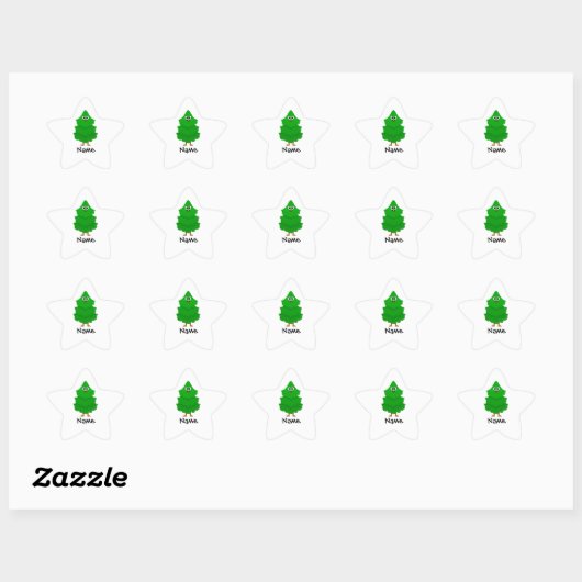 Personalized Cartoon Christmas Tree Kids Sticker (Blatt)