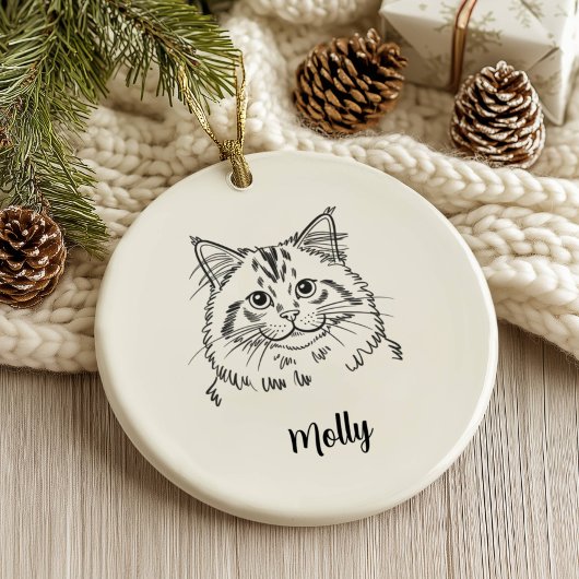 Personalized Cat Christmas Keramik Ornament