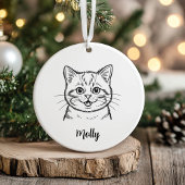 Personalized Cat Christmas Keramik Ornament