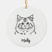 Personalized Cat Christmas Keramik Ornament (Vorne)