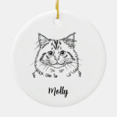Personalized Cat Christmas Keramik Ornament (Hinten)