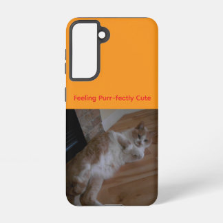 Personalized Cat Galaxy Case – Orange, Cute Quote Samsung Galaxy Hülle