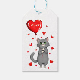 Personalized Cat Gift Tag with Name Geschenkanhänger