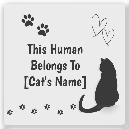 Personalized Cat Lover Laptop Sticker (Vorderseite)