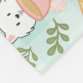 Personalized Cat Monogram Name Pastel High Tea Fleecedecke (Ecke)