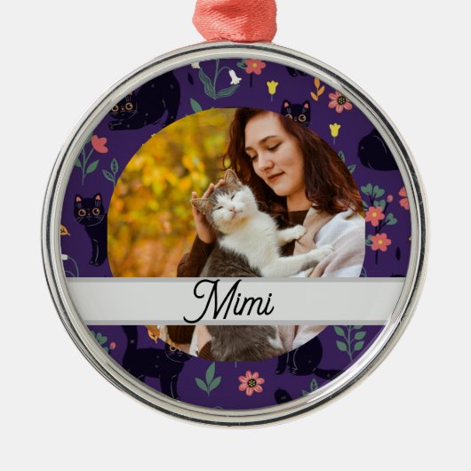 Personalized Cat Ornament | Custom Name Aus Metall (Vorne)