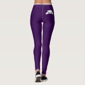 Personalized Cat Pet Purple White Stripes Gift Leggings (Rückseite)