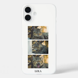 Personalized Cat Photo Collage and Name iPhone 16 Plus Hülle