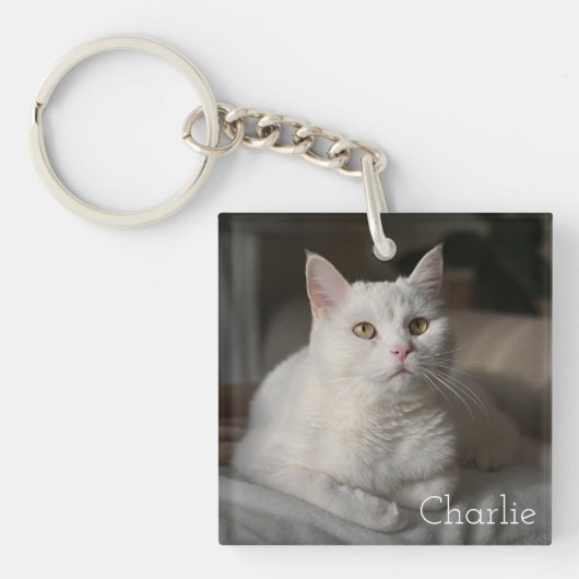 Personalized Cat Photo Keepsake Schlüsselanhänger (Vorderseite)