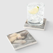 Personalized Cat Photo Pet Lover Gift Steinuntersetzer (Seitenansicht)