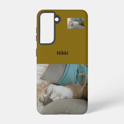 Personalized Cat Photo Samsung Galaxy Case – Brown Samsung Galaxy Hülle (Rückseite)