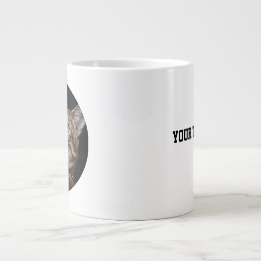 Personalized Cat Photo with Text | Custom Gift Jumbo-Tasse (Vorderseite)