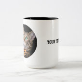 Personalized Cat Photo with Text | Custom Gift Zweifarbige Tasse (Mittel)
