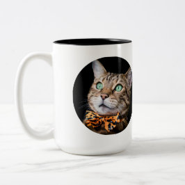 Personalized Cat Photo with Text | Custom Gift Zweifarbige Tasse