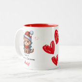Personalized Cat Themed Christmas Mug Zweifarbige Tasse (Vorderseite Links)
