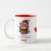 Personalized Cat Themed Christmas Mug Zweifarbige Tasse (Links)