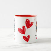 Personalized Cat Themed Christmas Mug Zweifarbige Tasse (Mittel)