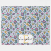 Personalized Cats Beauty and the Beast Book Girl Fleecedecke (Vorderseite (Horizontal))