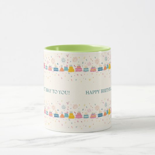 Personalized Celebration Mug – Cakes & Confetti Tasse (Zentrum)