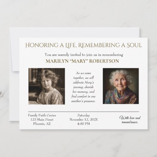 Personalized Celebration of Life Invitation Einladung (Vorderseite)