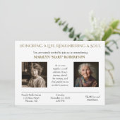 Personalized Celebration of Life Invitation Einladung (Stehend Vorderseite)