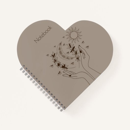 Personalized Celestial Floral Spiral Notebook Notizblock (Vorderseite)