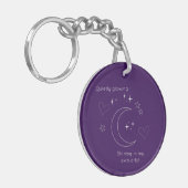 Personalized Celestial Line Art Purple Keychain Schlüsselanhänger (Vorderseite links)