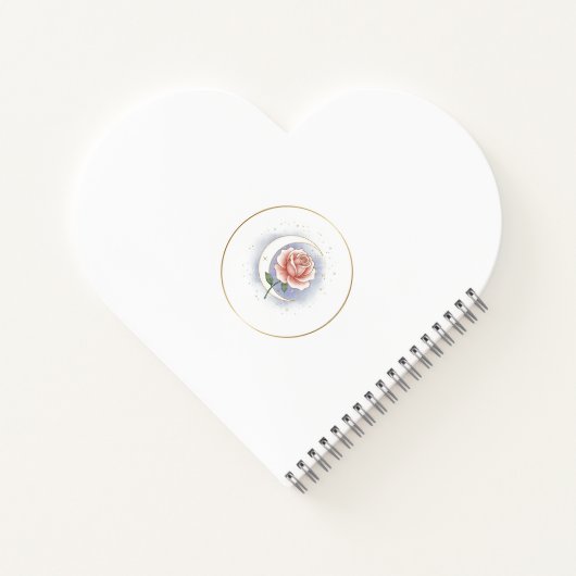 Personalized Celestial Rose Heart Spiral Notebook Notizblock (Rückseite)