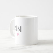 Personalized ceramic cute pink heart Mug for Mimi Kaffeetasse (Vorderseite Links)