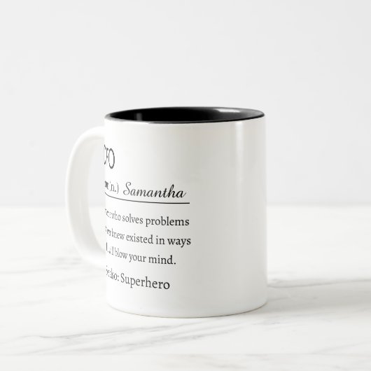 Personalized CFO Definition Zweifarbige Tasse (Vorderseite Links)