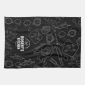 Personalized Chalkboard Doodle Kitchen Towel | Cus Geschirrtuch (Horizontal)