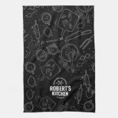 Personalized Chalkboard Doodle Kitchen Towel | Cus Geschirrtuch (Vertikal)