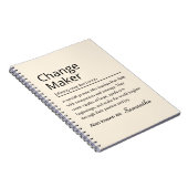 Personalized Change Maker Definition Notizblock (Rechte Seite)