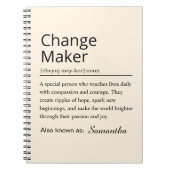 Personalized Change Maker Definition Notizblock (Vorderseite)