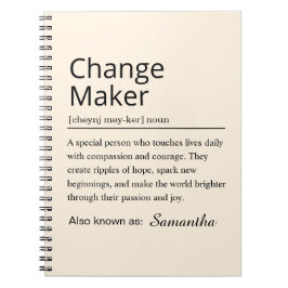 Personalized Change Maker Definition Notizblock