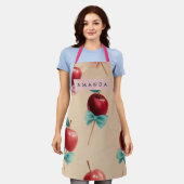 Personalized Charming Candy Apple Pattern Apron Schürze (Getragen)