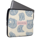 Personalized Charming Elegant Blue Sloth Pattern Laptopschutzhülle (Vorne Rechts)