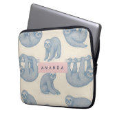 Personalized Charming Elegant Blue Sloth Pattern Laptopschutzhülle (Vorderseite Links)