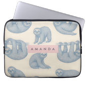 Personalized Charming Elegant Blue Sloth Pattern Laptopschutzhülle (Vorderseite)