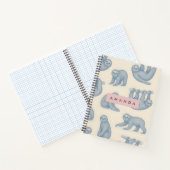 Personalized Charming Elegant Blue Sloth Pattern Notizblock (Innenseite)