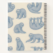 Personalized Charming Elegant Blue Sloth Pattern Notizblock (Rückseite)