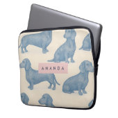 Personalized Charming Elegant Dachshund Pattern Laptopschutzhülle (Vorderseite Links)