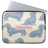 Personalized Charming Elegant Dachshund Pattern Laptopschutzhülle (Vorderseite)