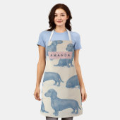 Personalized Charming Elegant Dachshund Pattern Schürze (Getragen)