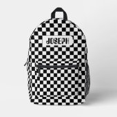 Personalized Checkerboard Backpack for Kids Bedruckter Rucksack (Vorderseite)
