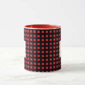 Personalized Checkered Name Mug Red Black Stripe Tasse (Zentrum)