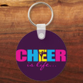 Personalized Cheer Cheerleading Purple Schlüsselanhänger (Vorderseite)